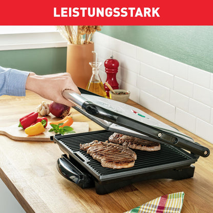 Elektrogrill & Sandwichtoaster – Antihaft, 2000W, Edelstahl/Schwarz